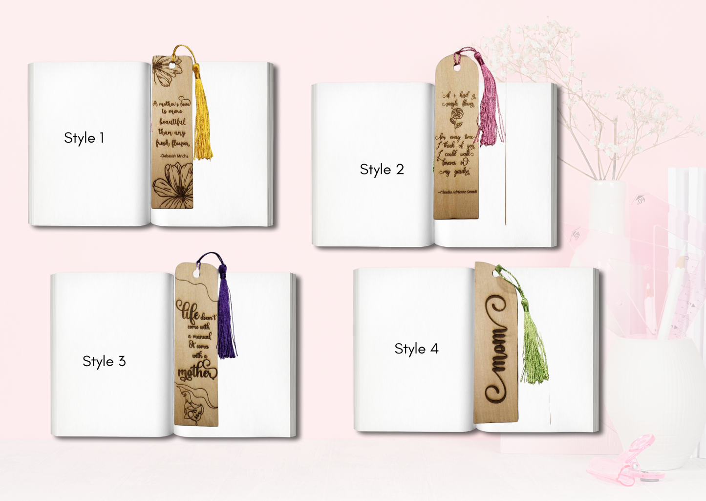 Wooden Mother's Day Bookmarks