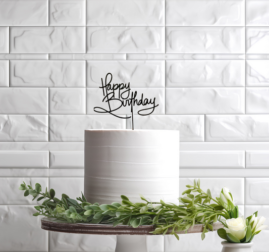 Acrylic Happy Birthday Cake Topper