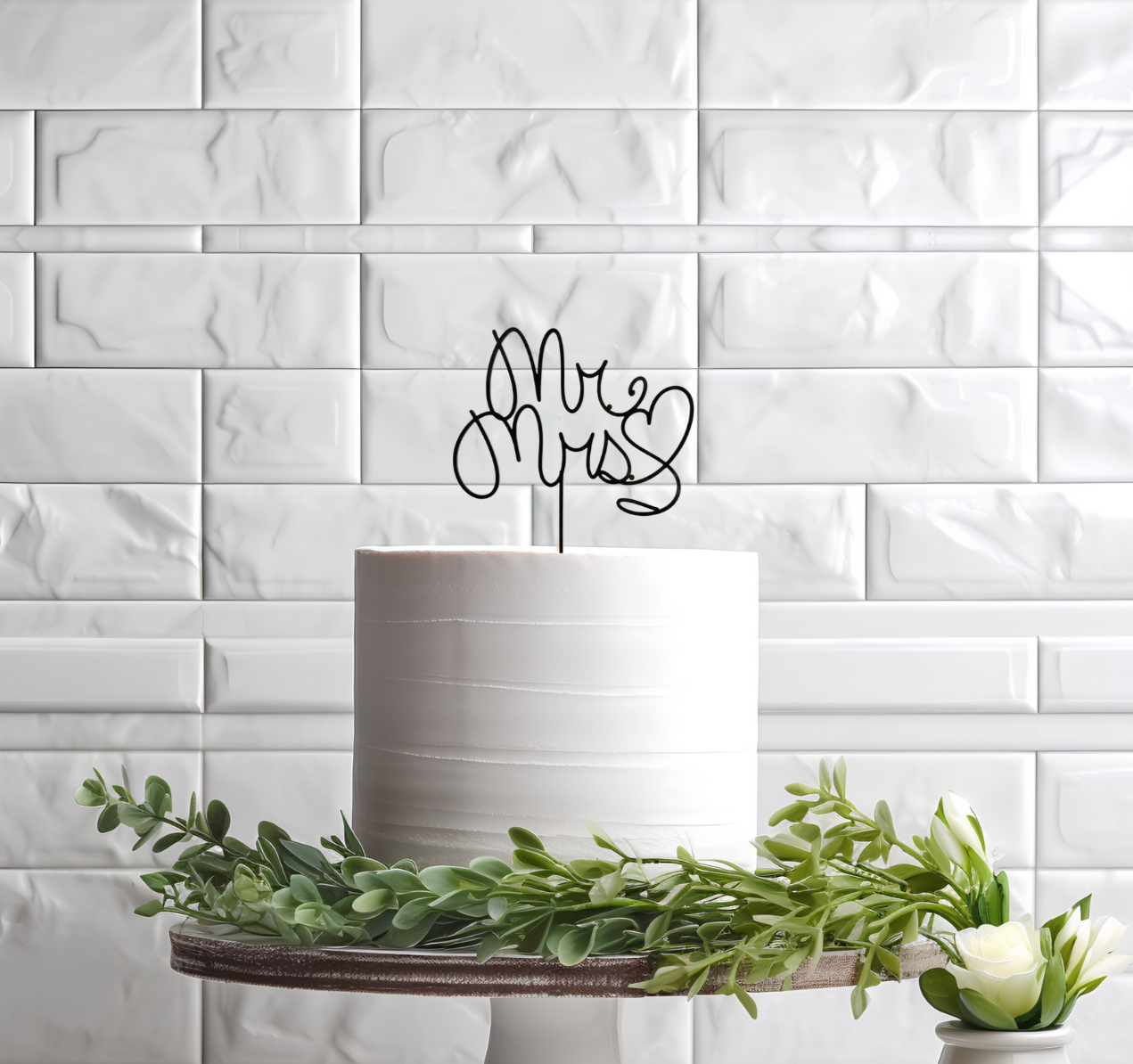 Mr. & Mrs.  Acrylic Cake Topper