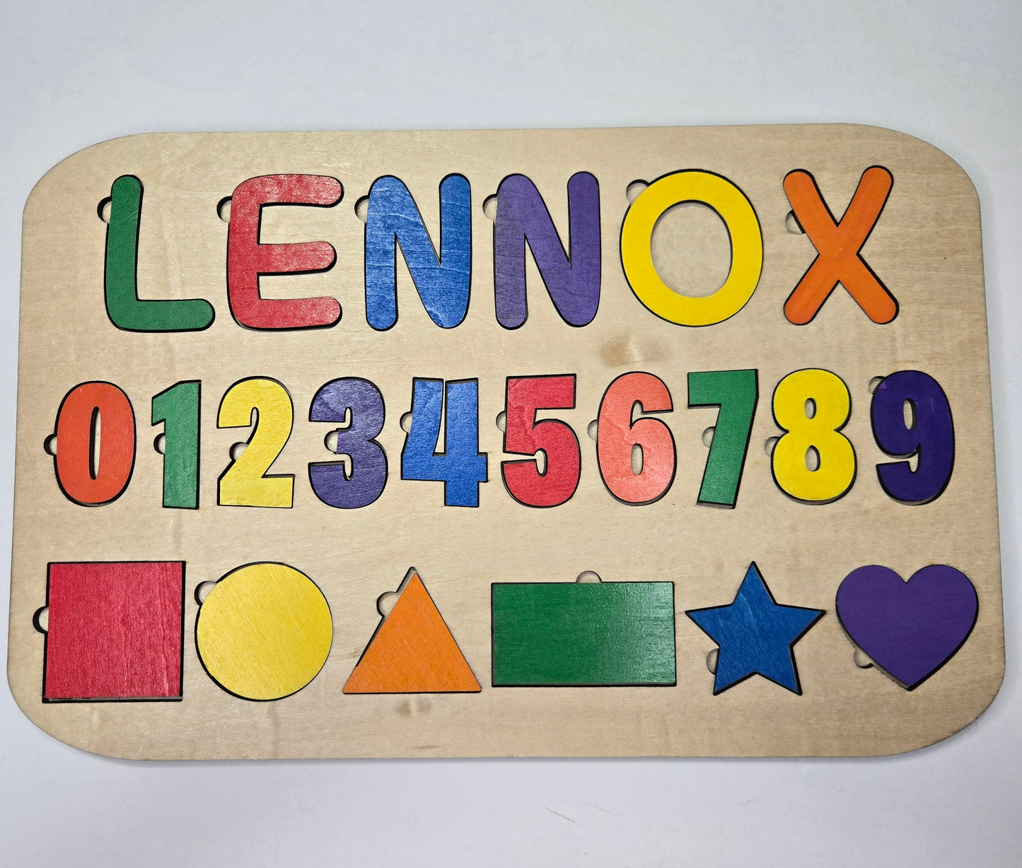 Custom Name Puzzle with Shapes & Numbers