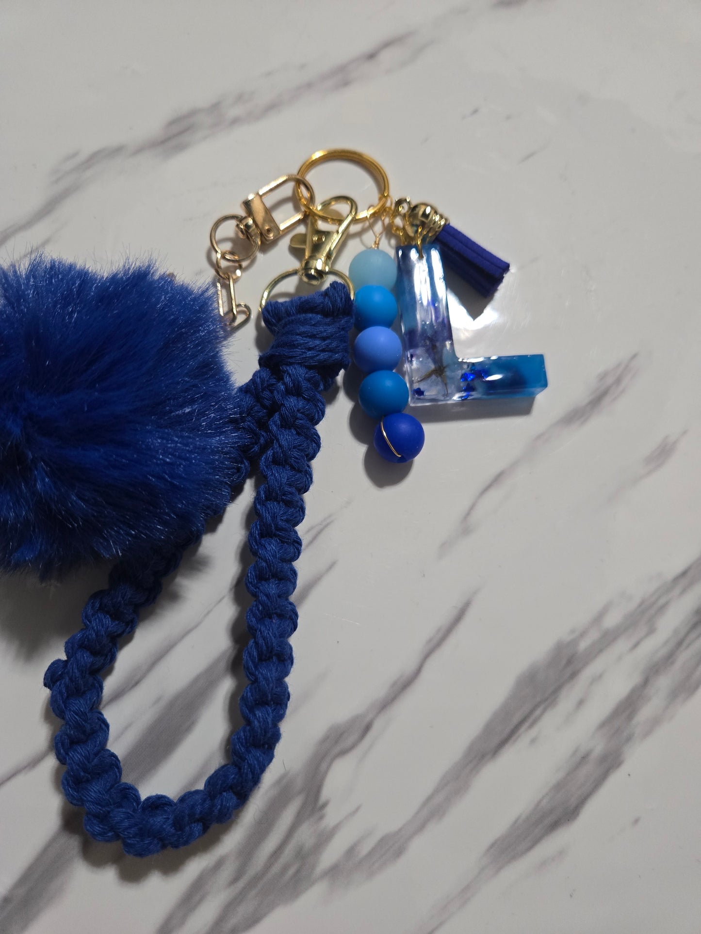 Resin Initial Bag Charm / Keychain