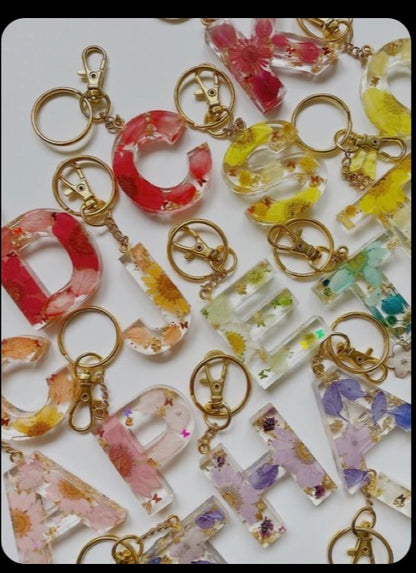 Resin Initial Bag Charm / Keychain