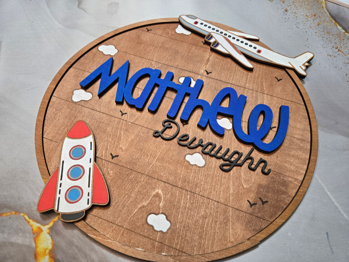 Wooden Baby Birth Announcements and Nursery Sign