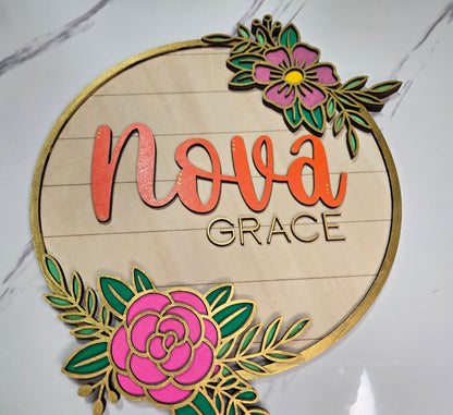 Wooden Baby Birth Announcements and Nursery Sign