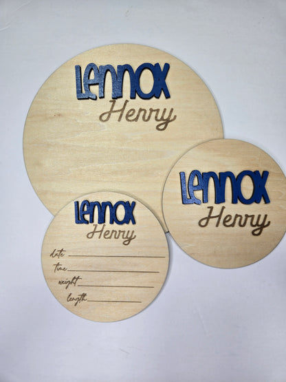 Wooden Baby Birth Announcements and Nursery Sign