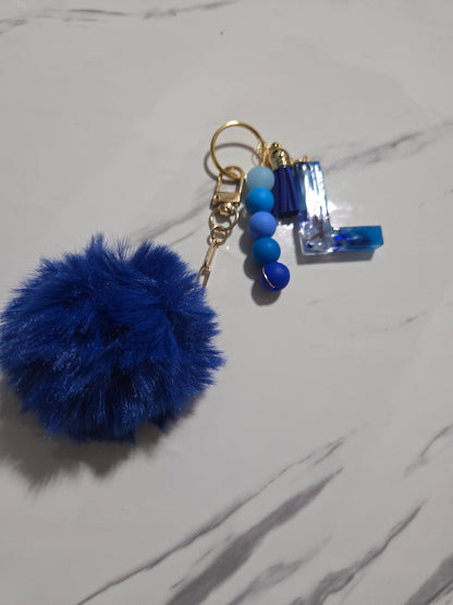 Resin Initial Bag Charm / Keychain